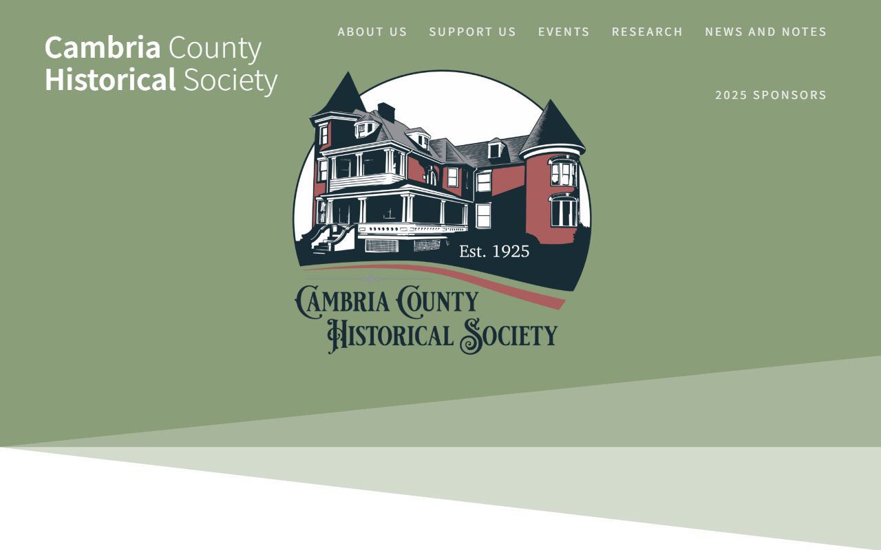 Cambria County historical society resource for obituary and death records