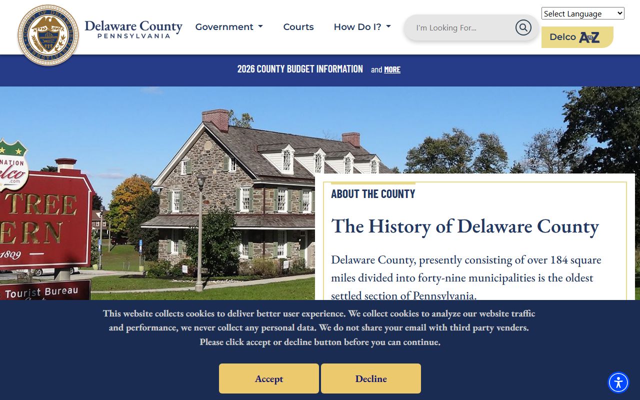 Delaware County Register of Wills website for obituary and death records