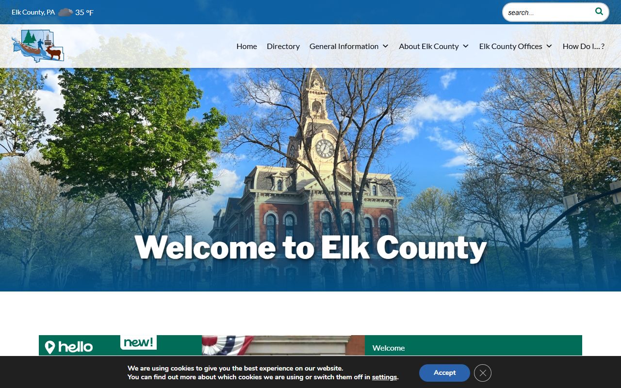Elk County Register of Wills website for obituary and death records