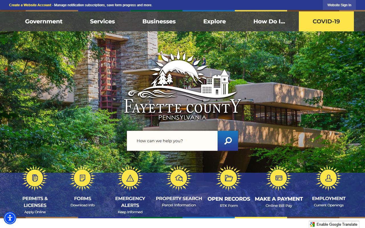 Fayette County Register of Wills website for obituary and death records