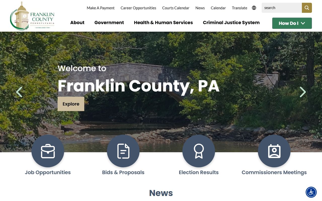 Franklin County Register of Wills website for obituary and death records